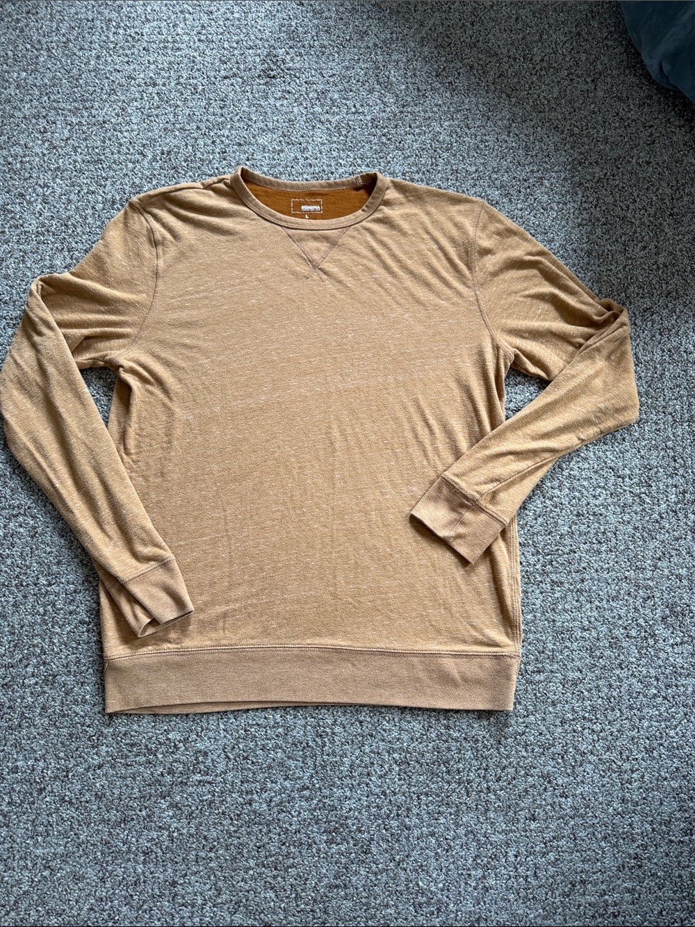Sonoma Camel Crewneck Sweater Heather Carmel Brown.